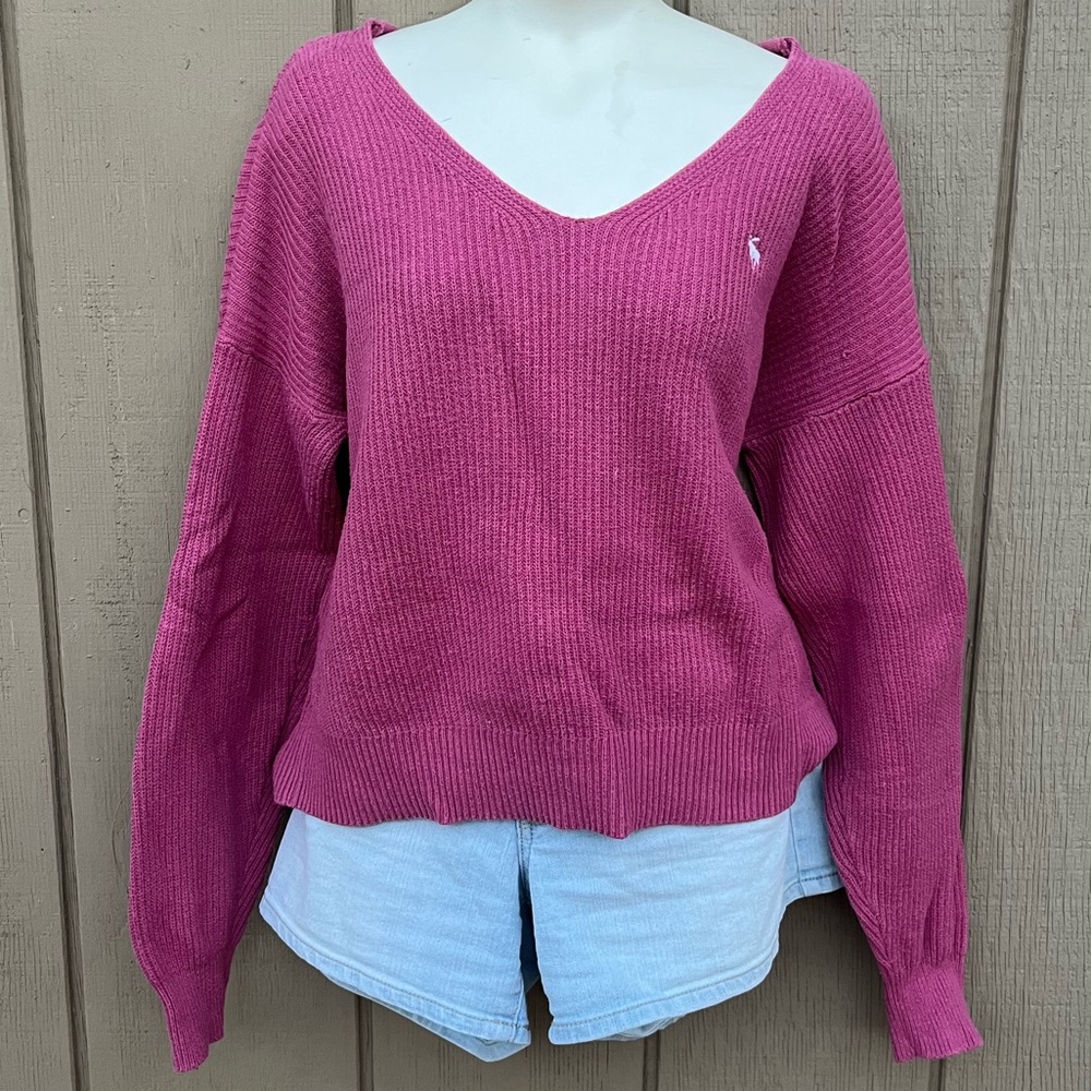 Abercrombie & Fitch Pink Ribbed Knit Sweater